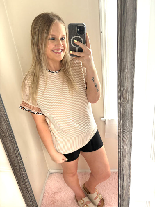 Leopard Knit Crew T-Shirt