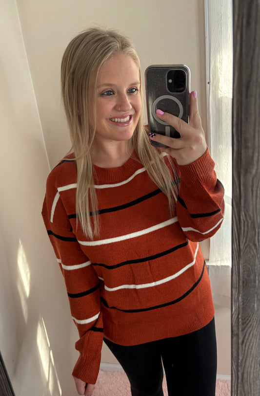 Brown Striped Sweater