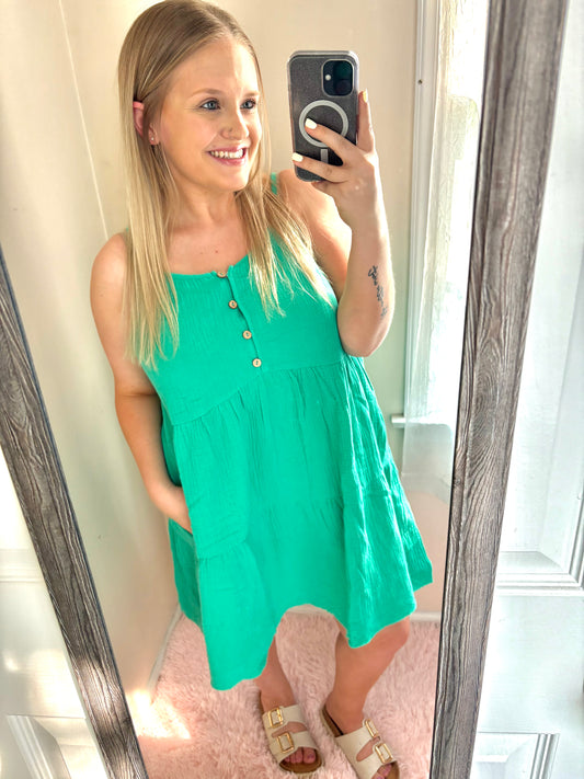 Sea Green Mini Dress