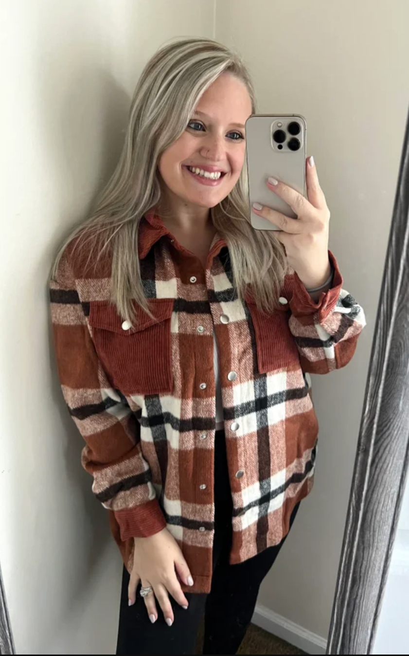 Brown Plaid Shacket