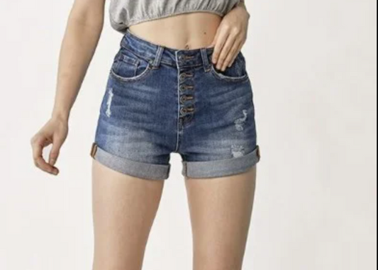 Button Fly Roll Up Shorts
