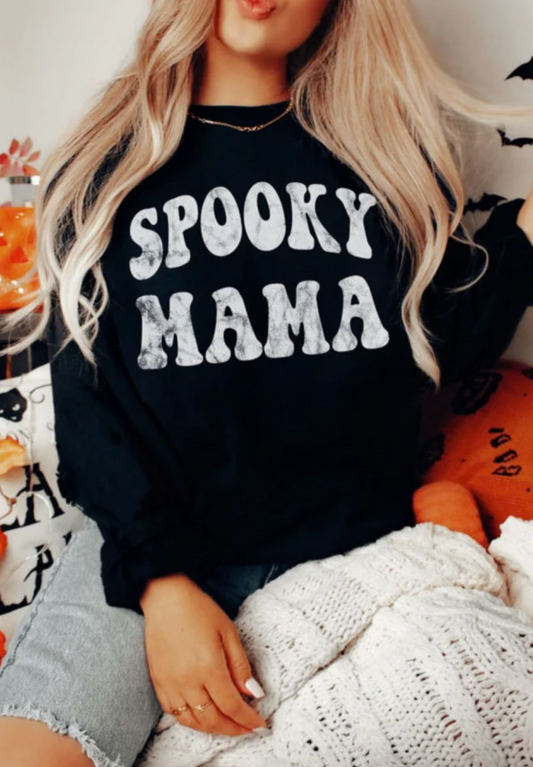 Black SPOOKY MAMA Sweatshirt