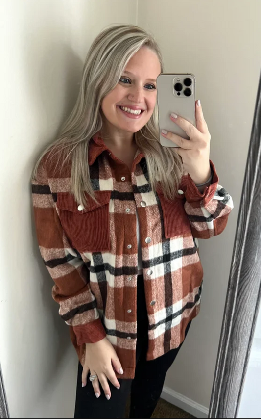 Brown Plaid Shacket