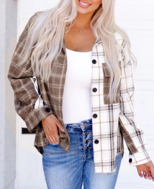 Brown/White Plaid Flannel